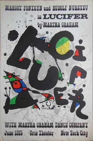 Vintage Mid 20th C. Modern Miro Lithograph