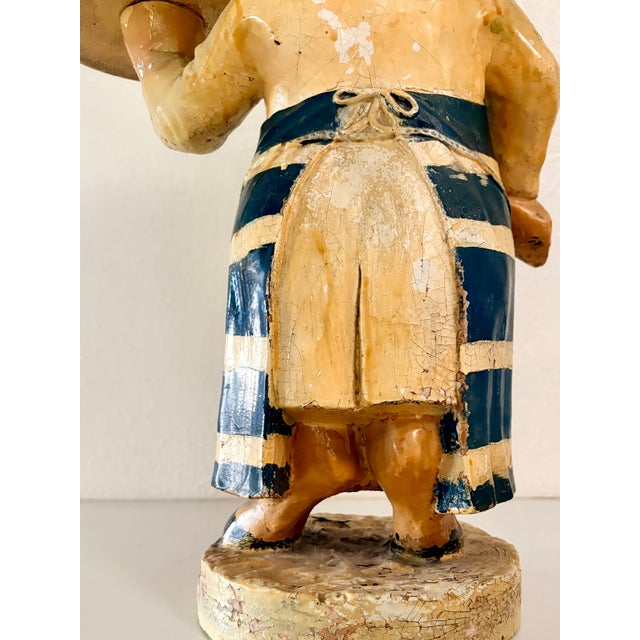 Early 20th Century 1900 English Antique Butchery Pig Plaster Shop Display Figure For Sale - Image 5 of 13