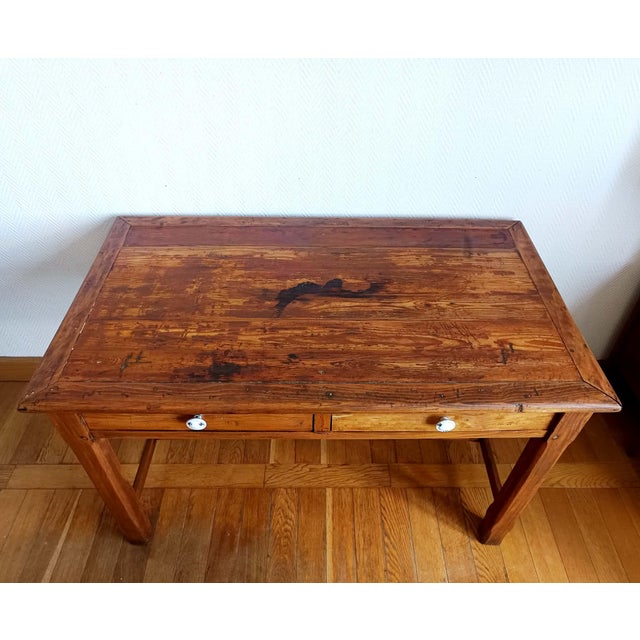 Farmhouse Wooden Desk, 1950s For Sale - Image 6 of 9