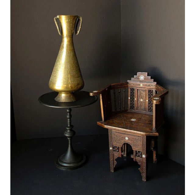 Early 20th Century Large Islamic Brass Calligraphic Two-Handled Vase, Circa 1920 For Sale - Image 5 of 15
