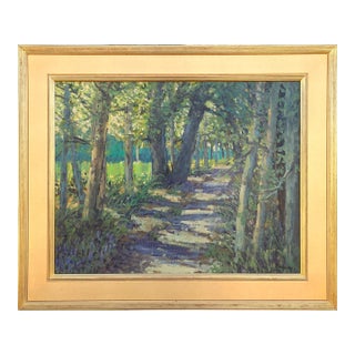 Jerry Greenberg "In Back of the Field" Contemporary Realistic Texas Nature Landscape Painting, 2005 For Sale