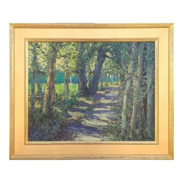 Jerry Greenberg "In Back of the Field" Contemporary Realistic Texas Nature Landscape Painting, 2005 For Sale