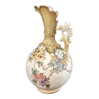 Late 19th Century Art Nouveau Turn-Teplitz RStK Hand-Painted Porcelain Miniature Ewer For Sale