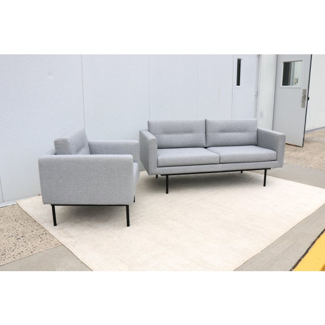 Light Gray Contemporary Andreu World and Gensler Design Element Sofa and Lounge Chair, Set of 2 For Sale - Image 8 of 18