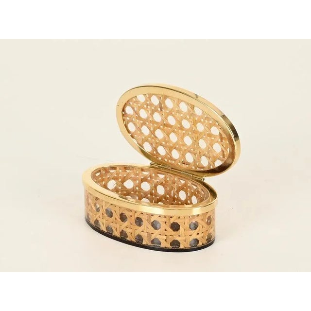 Decorative Boxes in Brass, Acrylic Glass and Vienna Straw from Dior, Italy, 1970s, Set of 3 For Sale - Image 11 of 18