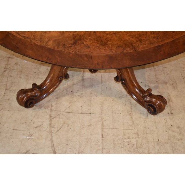 Victorian 19th Century Walnut Tilt- Top Breakfast Table For Sale - Image 3 of 12