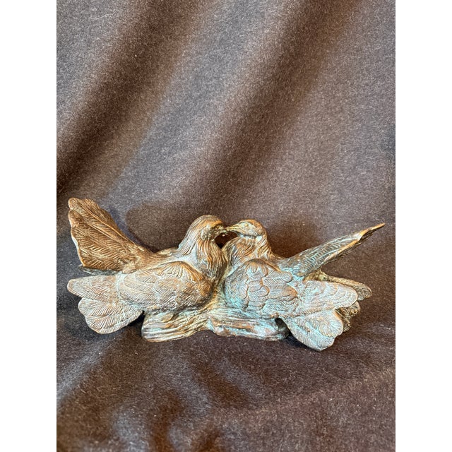 1980s 1980s Pigeon Bronze Sculpture Love Birds For Sale - Image 5 of 9