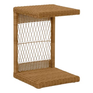 Indoor/Outdoor Laptop Wicker C Table For Sale