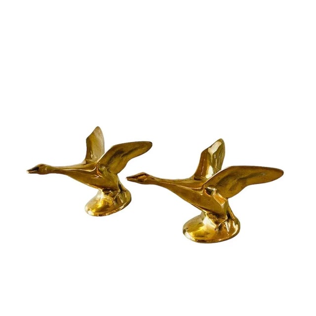 Brass Vintage Solid Brass Birds, a Pair For Sale - Image 8 of 9
