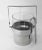 Vintage tabletop ice bucket glass with inox stainless steel handle and tongs. Bar ice bucket decor, Dimensions: With...