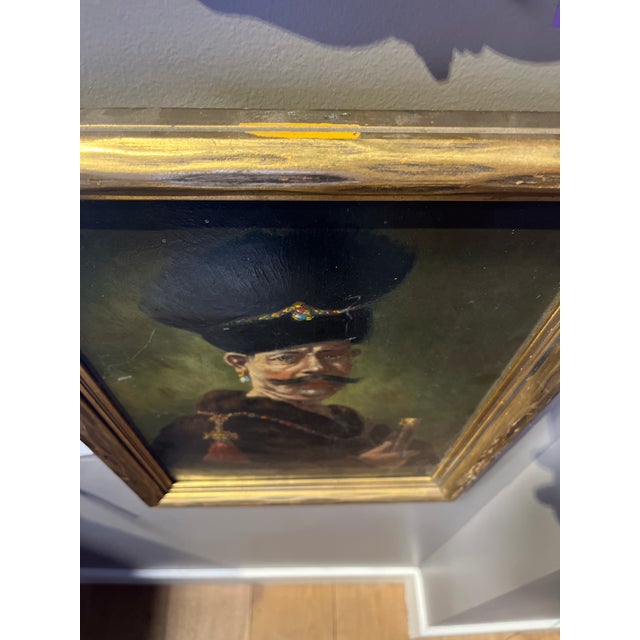 Wood 19th Century Portrait Polish Nobleman Rembrandt Copy For Sale - Image 7 of 7