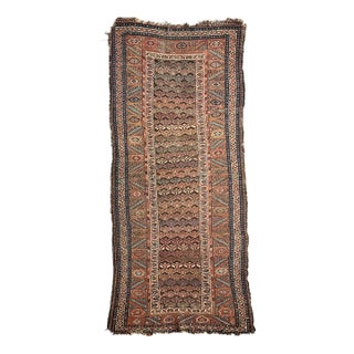 1920s Old Nomadic Kurdish Runner Rug 3.9 x 8.7 For Sale