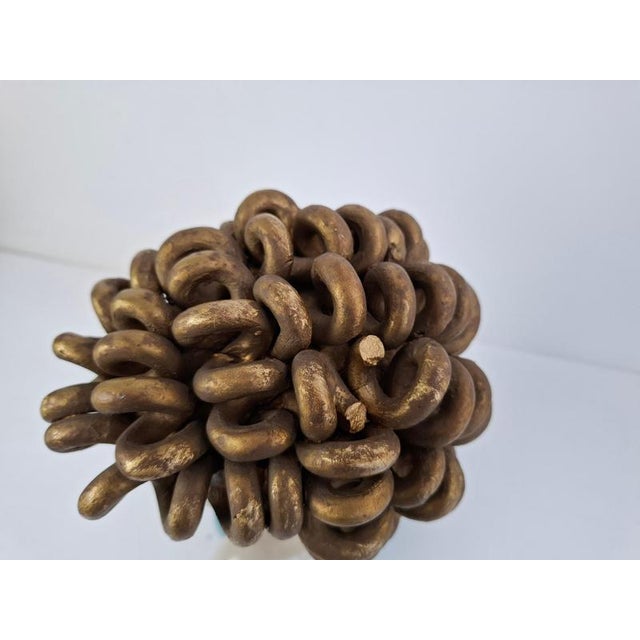 Ceramic Art Deco Ceramic Bust of a Woman with Gilded Curled Hair, Czechoslovakia, 1930s For Sale - Image 7 of 18