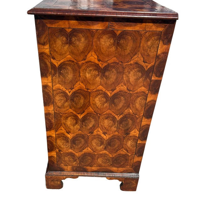 Queen Anne Burl Oyster Veneer Chest of Drawers For Sale - Image 4 of 10