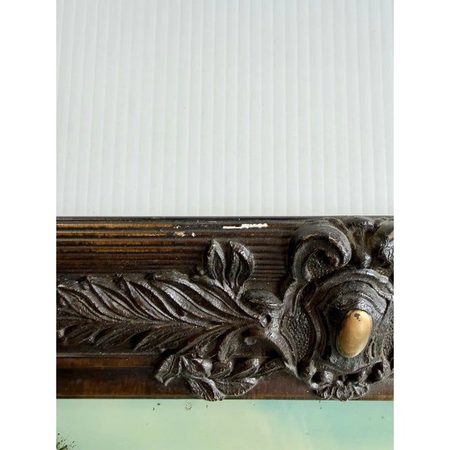 Early 20th Century Art Nouveau Reverse Painting, Mother-of-Pearl Inlay Scottish Highlands Cottage in Ornate Frame For Sale - Image 9 of 18