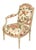 French painted armchair in a beautiful European chintz fabric with bird and floral design in Louis XVI style. Elegant...