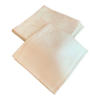 1950s Damask Monogrammed Dinner Napkins- Set of 12 For Sale