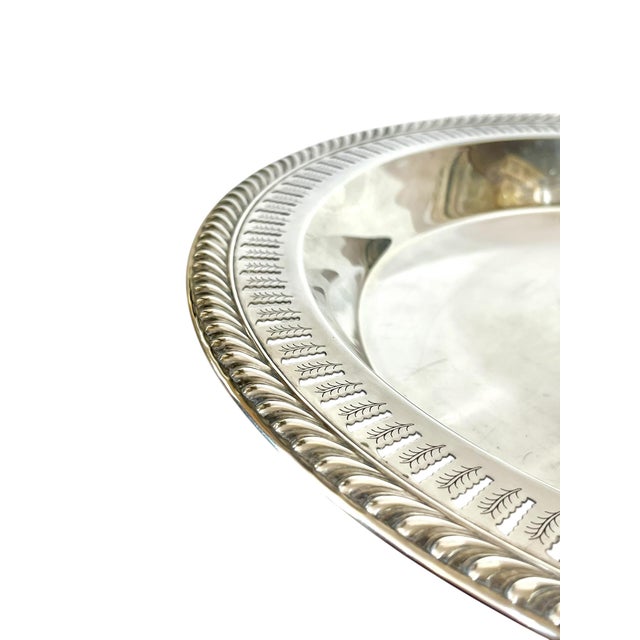 Mid Century Silver Plate Lazy Susan Tray For Sale - Image 9 of 15