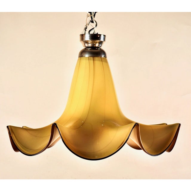 1950s Mid-Century Modern Seguso Murano Glass Bell Shaped Fixture For Sale - Image 13 of 13