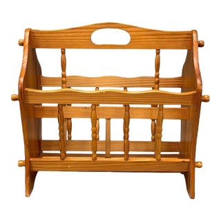 Swedish Modern, Pine, Magazine Rack, Sweden, 1960s For Sale