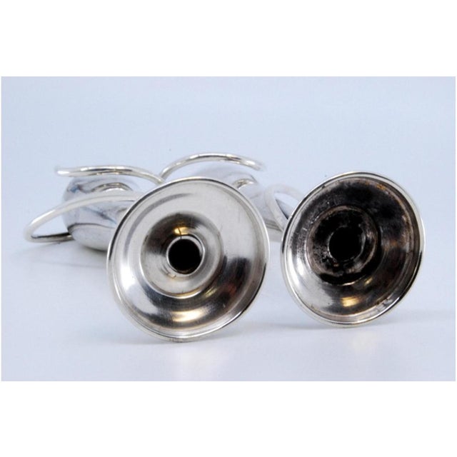 Embossed Glass Jars with Silver Scrolls and Beaded Base For Sale - Image 6 of 10