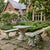 Garden Set with Table and Two Benches, Set of 3 For Sale - Image 4 of 13