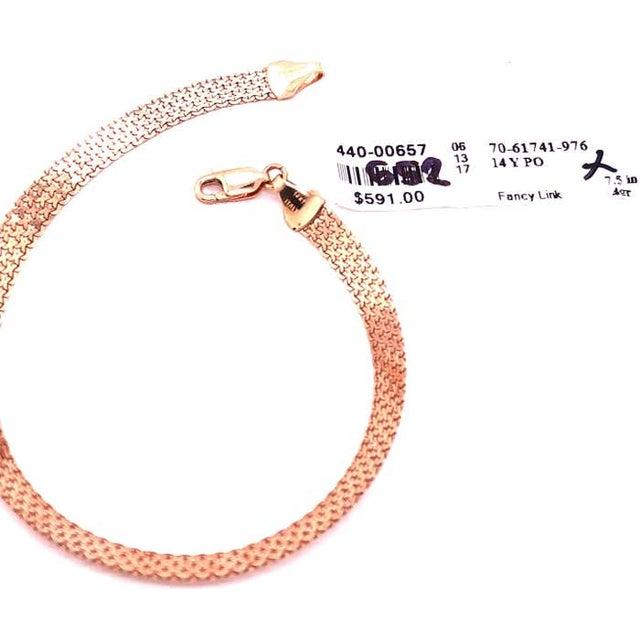 2010s 14 Karat Rose Gold Fancy Link Bracelet, Italian For Sale - Image 5 of 7