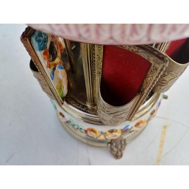 Musical Carousel in Earthenware and Silver-Plated Metal Reuge, 1960 For Sale - Image 13 of 18