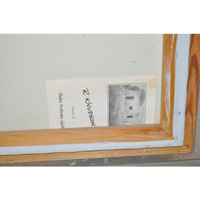 Brown Robert Knudson "Golden Afternoon" Original Oil on Canvas c.1970s For Sale - Image 8 of 10