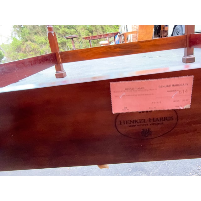 Brown Henkel Harris Vine Carved Flame Mahogany Hand Carved 4 Post King Bed Frame For Sale - Image 8 of 18