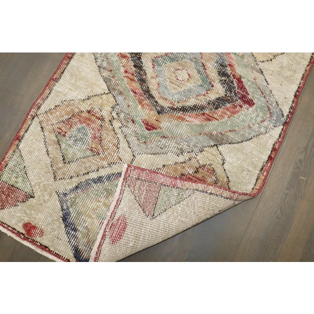 Mid 20th Century Zabihi Collection Abstract Turkish Deco Rug For Sale - Image 4 of 7