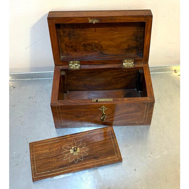 Art Deco Wood/Gold Accents Hinge-Top Box For Sale - Image 4 of 8