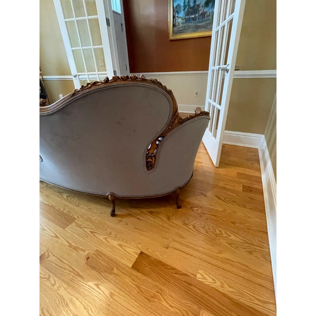 Vintage Victorian Sofa With Carved Legs With Details For Sale In Philadelphia - Image 6 of 13