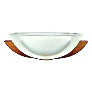 Hot Cast Glass Winged Canoe Bowl W/ Copper Base by George Bucquet For Sale