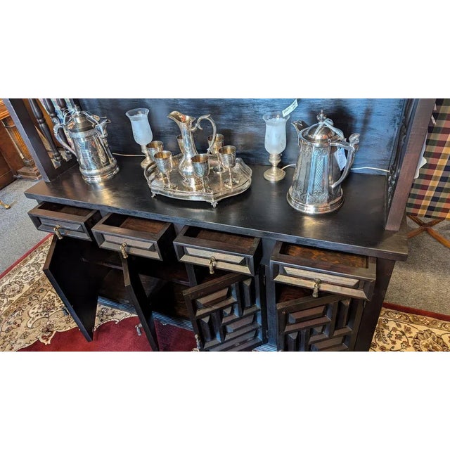 Ebony Arts and Crafts Ebonized Cabinet For Sale - Image 8 of 12