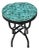 16" Mini Moroccan Mosaic Accent Table – Emerald / Teal Tile Top For Sale