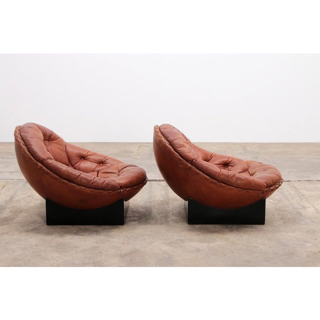 Set of Lounge Set in Cognac Color by Illum Wikkelsø for Ryesberg Møbler, 1970 For Sale - Image 4 of 17