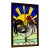 Mid 20th Century Framed Handcrafted Stain Glass Rooster and Vibrant Sunrise For Sale