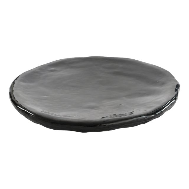 Brutalist Style Monolithic Sculptural Murano Glass Platter, Italy, 1960s For Sale