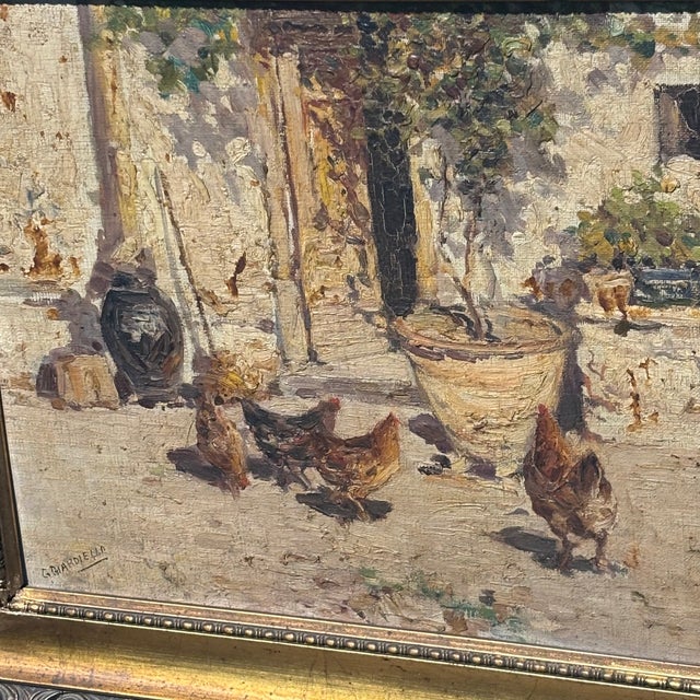 Giuseppe Giardiello, Popular Court Scene, Early 1900s, Oil on Canvas For Sale - Image 6 of 15
