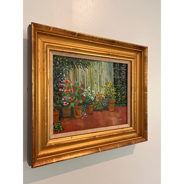 Impressionist 1980s Chairish Title Francis “Duke” Downs Palm Beach Florida Garden Oil Painting, Signed For Sale - Image 3 of 6