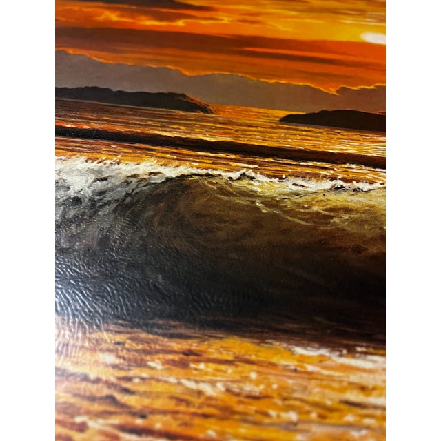 Late 18th Century Late 18th Century Sunset Splendor by James A. Fetherolf | Large Textured Print on Board | 47×23 in Framed Landscape Art | Excellent Condition For Sale - Image 5 of 6