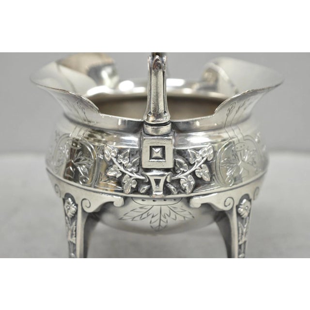 Antique John Carrow English Regency Silver Plated Paw Foot Etched Sugar Bowl For Sale - Image 4 of 12