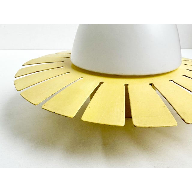 Mid-Century Modern Mid-Century Modern Sunburst Opal Ceiling Lamp, Italy, 1950s For Sale - Image 3 of 18