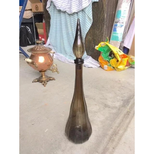 Purple Mid-Century Vintage Italian Impoli Bottle With Stopper For Sale - Image 8 of 8