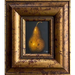 2010 "Pear Still Life" Oil Pastel Drawing by Bill Gramley, Framed For Sale