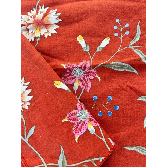 Vintage 1970s Indienne Floral Dinner Napkins - Set of 4 For Sale - Image 4 of 7