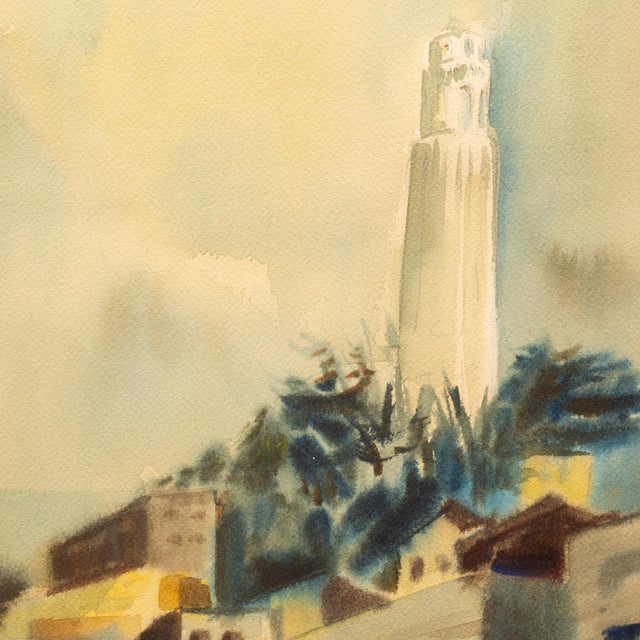 ABOUT Mid-century watercolor painting of Coit Tower, San Francisco. CREATOR Signed by artist. DATE OF MANUFACTURE c.1950....
