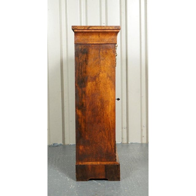 Victorian Pier-Glazed Burr Walnut Marquetry Cabinet with Ormolu Mounts, 1880s For Sale - Image 9 of 12