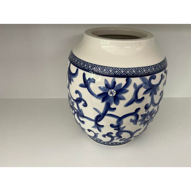 Ceramic 1980s Ralph Lauren Blue & White Vase For Sale - Image 7 of 7